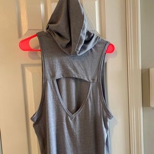 Victoria Sport Hooded Sleeveless Tank with Cutout